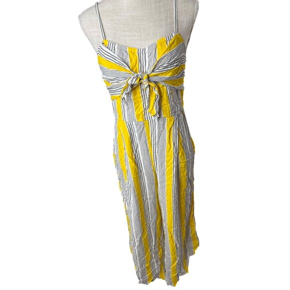 Shein Yellow & White Striped Jumpsuit L - Picture 2 of 12